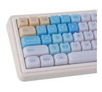TYRIXKI Ceramic Jade Sea Salt Cat Keycaps, 148 Keys Translucent Blue Creamy Jelly Cute Keycaps Mao Profile Custom Keycap for Cherry Gateron MX Swithes Mechanical Keyboards