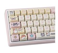 TYRIXKI PBT Keycaps 132 Keys Pixel Cat Keycaps Dye-Sublimation Cute Keycap Mao Profile Custom Keycap for Cherry Gateron MX Swithes Mechanical Gaming Keyboards