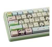 TYRIXKI PBT Keycaps 134 Keys Cute Keycap Dye-Sublimation Matcha Green Pet Puppy Keycap Mao Profile Cat Shape Custom Keycaps for Cherry Gateron MX Swithes Mechanical Keyboards