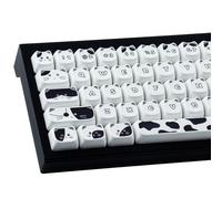 TYRIXKI PBT Keycaps 135 Keys Black and White Cat Cute Cat Shape keycaps Set Dye-Sublimation Mao Profile Custom Keycaps for Cherry Gateron MX Swithes Mechanical Keyboards
