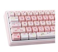 TYRIXKI PBT Keycaps 140 Keys Pink Meow Meow Cat Keycaps Dye-Sublimation Cute Keycap Mao Profile Custom Keycap for Cherry Gateron MX Swithes Mechanical Gaming Keyboards