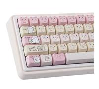 TYRIXKI PBT Keycaps 142 Keys Cute Keycap Dye-Sublimation Lazy Cat Keycaps Mao Profile Custom Keycap for Cherry Gateron MX Swithes Mechanical Gaming Keyboards