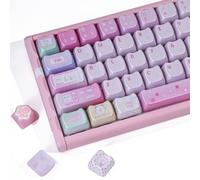 TYRIXKI PBT Keycaps-Cute Cat Keycaps,129 Keys Metallic Paint Finish Mao Profile Dye Sublimation Aesthetic Custom Keycap Set for Cherry MX Gateron Mechanical Gaming Keyboard