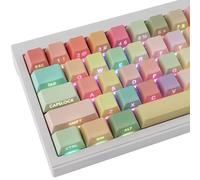 TYRIXKI PBT Keycaps - Side Printed Keycap Set,133 Keys Shine Through Cute Rainbow Candy Keycaps, Cherry Profile Custom Keycap for Cherry MX Switches Mechanical Keyboards