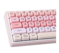 TYRIXKI PBT MOA Keycaps-130 Keys Pink Gradient Cat Keycaps Cute Dye-Sublimation Custom Keycap Set for Cherry Gateron MX Swithes Mechanical Keyboards