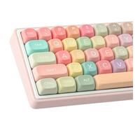 TYRIXKI PBT MOA Profile Keycaps Set - 126 Keys, Dye-Sublimation Rainbow Candy Design for Cherry Gateron MX Switches Mechanical Keyboards