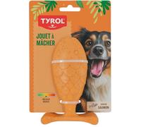 Tyrol - Salmon Bamboo Dog Toy - Dog Toy - Mass Teeth and Gums - with Bamboo Fibre - Medium Resistance for Moderate Chewers - Salmon Flavour - 14 cm