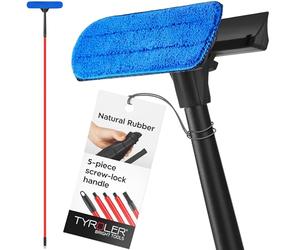 Tyroler 2-in-1 Window Cleaning Equipment | Telescopic Window Cleaner Tool 30-205 CM | Anti-Rust 5-Part Handle | Professional Cleaning Kit | 100% Rubber Squeegee Head for High Durability