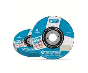 TYROLIT BASIC 2in1 Super-Thin Cut-Off Wheels for Steel & Stainless Steel, Angle Grinder Discs, 115mm Metal Cutting Discs, 115 x 1.6 x 22.23 mm, 25-Pack