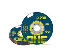 TYROLIT ONE 2-in-1 Metal Cutting Discs - Durable Angle Grinder Discs for Super Fast Stainless Steel Cutting - 230 mm x 3.0 mm x 22.23 mm, 25-Pack