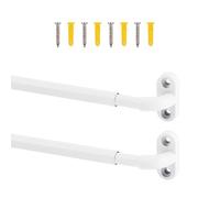 TYRON 2 Pack Screwed Sash Curtain Rod Adjustable 18-30 Inch, 3/8 In. Diameter, French Door Curtain Rods (White)