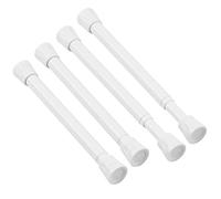 TYRON Small Spring Tension Curtain Rod 7 to 10.5 Inch, Mini Short Adjustable Tension Rod, Suitable for Narrow Window, Sidelight, Cupboard, Refrigerator (White, 4 Pack)