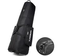 TYRONAL Golf Travel Bag - Padded Golf Club Travel Bag with Wheels,600D Polyester Oxford Wear-Resistant Golf Travel Case for Airlines, Lockable Zipper Universal Size. (Black)