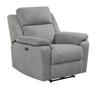tyrone fabric electric recliner 1 seater sofa in stone