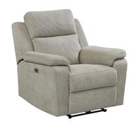 tyrone fabric electric recliner 1 seater sofa in taupe