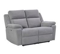 tyrone fabric electric recliner 2 seater sofa in stone