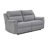 tyrone fabric electric recliner 3 seater sofa in stone