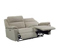 tyrone fabric electric recliner 3 seater sofa in taupe