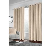 Tyrone Hampton Thermal Blackout Velvet Eyelet Curtains Cream
