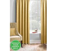 Enhanced Living Matrix Thermal Room Darkening Tape Top Curtain 168x137cm Yellow