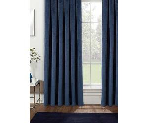 Tyrone Oxford Thermal Blackout Velvet Pencil Pleat Curtains Navy