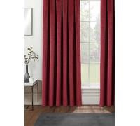 Tyrone Oxford Thermal Blackout Velvet Pencil Pleat Curtains Red