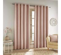Tyrone Savoy Chenille Pair of Blackout Thermal Eyelet Curtains Blush