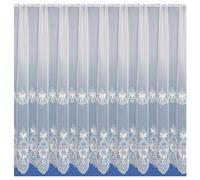 Tyrone Texiles Stella - White Embrodered Flower Patterned Voile Curtain. Sold by the Metre (White, Drop - 72" / 183cm)