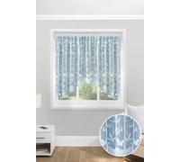 Tyrone Textiles Butterfly & Leaf Floral Net Lace Curtain Jardiniere with Elevated Base in White | Size: 254 cm width x 122 cm drop Tyrone Textiles White 254 cm width x 122 cm drop