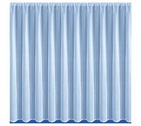 Tyrone Textiles California White - Modern Vertical All Over Stripe Heavy Net Curtain. Sold By the Meter (Drop - 63" / 160cm)
