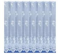 Tyrone Textiles 500 X 122cm Traditional Floral Heavy Lace Sheer Net Curtain Panel, White