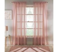 Tyrone Textiles Eden Blush 100% Recycled Plain Voile Panel - Pair 140 X 122 Cm (55X48")