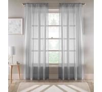 Tyrone Textiles Eden Silver 100% Recycled Plain Voile Panel - Pair 140 X 122 Cm (55X48")