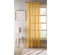 Tyrone Textiles EDEN Slot Top Rod Pocket Voile Panel Linen Look made from 100% Recycled Polyester Eco Friendly (Ochre, 140cm Wide x 183cm Drop)