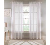 Tyrone Textiles Eden White 100% Recycled Plain Voile Panel - Pair 140 X 122 Cm (55X48")