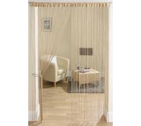 Tyrone Textiles 'Glam' Metallic String Curtain Panels Pair with Rod Pocket Header in Light Brown | Size: 90 cm width x 200 cm drop Tyrone Textiles Light Brown 90 cm width x 200 cm drop