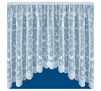 tyrone textiles Hawaii Jardiniere - All Over butterfly Net curtain with large Scollop,loads of sizes, matching brise bise also available (100x48inch)