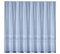 Tyrone Textiles Hudson - White Semi-Plain Horizontal Base Stripe Net Curtain (Drop: 40" (106cm) x Width: 5m (500cm))