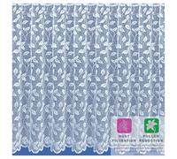 Tyrone Textiles Jersey Leaf White Sheer Net Curtain - All Over Leaf Lace Design with Dust & Pollen Filtration - Rod Slot Top - Width 3m / Drop 81" (206cm) - Lightweight Privacy Window Net Curtain