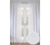 Tyrone Textiles Pair of Jewel White Diamante Embellished Sheer Voile Panels 137 CM with Rod Pocket Header