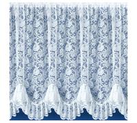 Tyrone Textiles Kew Traditional Floral White Net Curtain Flounce - White - 45" (114cm) - 118" (300cm)