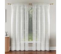 Tyrone Textiles Lima Gold Metallic Lurex Stripe Voile Panels - Pair 140 X 122Cm (55X48")