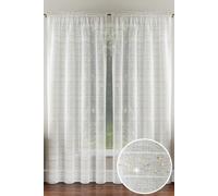 Tyrone Textiles Lima' Gold Metallic Lurex Stripe Voile Panels Pair with Rod Pocket Header | Size: 140 cm width x 183 cm drop Tyrone Textiles Gold 140 cm width x 183 cm drop