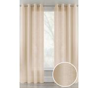 Linen Look Sheer Voile Panel Pair with Eyelet Header - Ideal for Living Rooms & Bedrooms Tyrone Textiles Natural 140cm width x 229cm drop