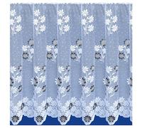 Tyrone Textiles Ltd Primrose - Coloured Floral Lace Net Curtain. Sold by the Metre (Grey, Drop - 63" / 160cm)