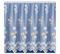 Tyrone Textiles Ltd Primrose - Coloured Floral Lace Net Curtain. Sold by the Metre (Yellow/Orange/Merigold, Drop - 72" / 183cm)