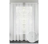 Tyrone Textiles Pair Of 140X183cm Silver Metallic Dimond Print On Sheer Fabric (55X72"), Silver