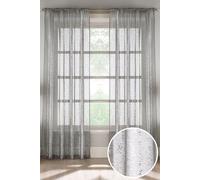 Tyrone Textiles Pandora Metallic Print Voile Panel - Pair in Grey | Size: 140 cm width x 229 cm drop Tyrone Textiles Grey 140 cm width x 229 cm drop
