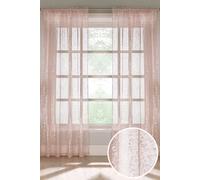 Tyrone Textiles Pandora Metallic Print Voile Panel - Pair in Pale Pink | Size: 140 cm width x 137 cm drop Tyrone Textiles Pale Pink 140 cm width x 137 cm drop