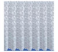 Tyrone Textiles Salisbury White Lace Net Curtain - All-Over Swirl Leaf Design - Traditional Sheer Window Panel - Light Filtering Voile - Sold by the Metre - Slot Top Heading - Drop 183cm